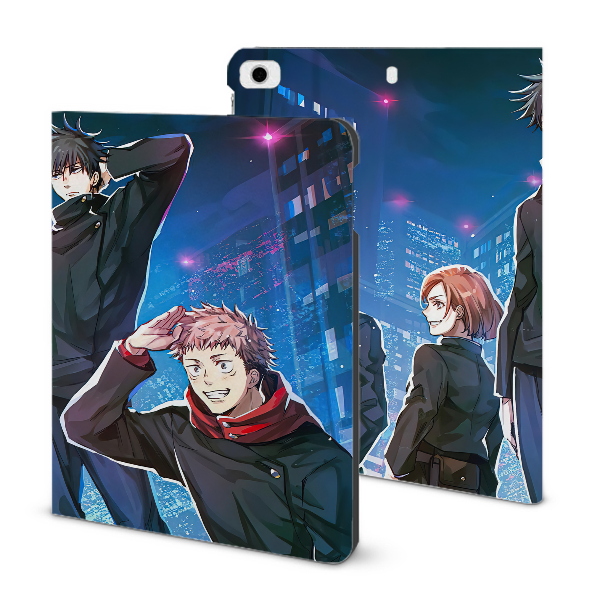 （画像用） 呪術廻戦 Jujutsu Kaisen IPad ケース ブック型 PUレザー TPU 耐衝撃 軽量 薄型 ペン収納なし 全面保護 IPad 各モデル対応